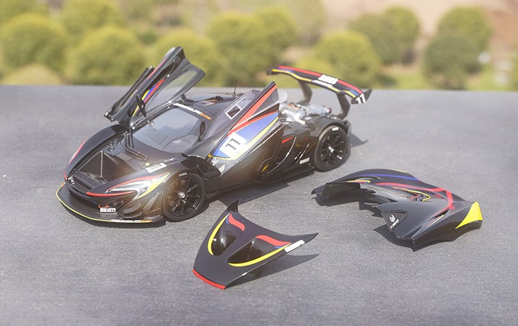 1:18 AR Amost real McLaren P1 GTR James Hunt 40TH diecast alloy car model for gift, collection