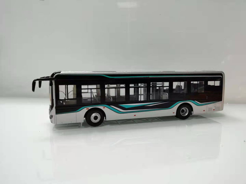 1:42 Original Suzhou Jinlong Higer Wei blue car model alloy new energy bus light version bus model