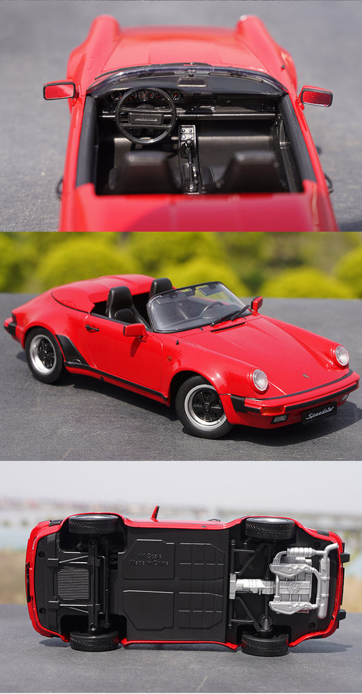 Red/blue 1:18 KK Porsche 911 car model 3.2 Speedster 1989 Diecast alloy vehicle car model for collection