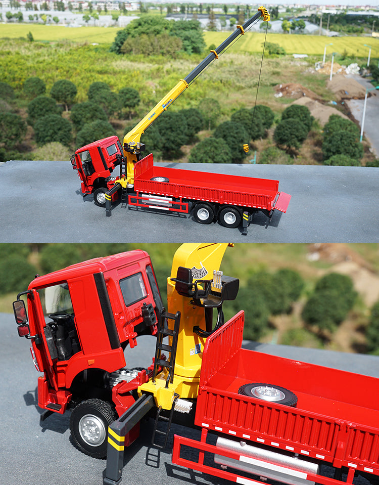 Original factory 1:35 XCMG diecast integrated lorry mounted crane model, zinc alloy Truck crane scale models toy gift