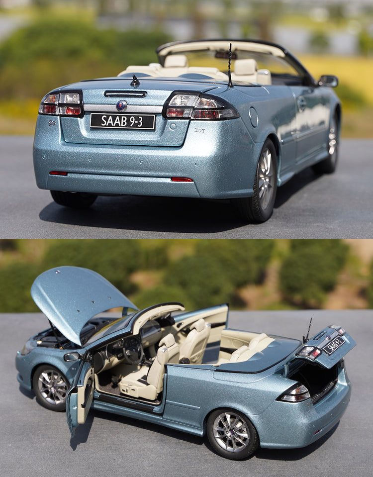 Original factory authentic 1:18 SAAB 9-3 Zinc alloy sports car model, diecast scale roadster car model for gift, collection