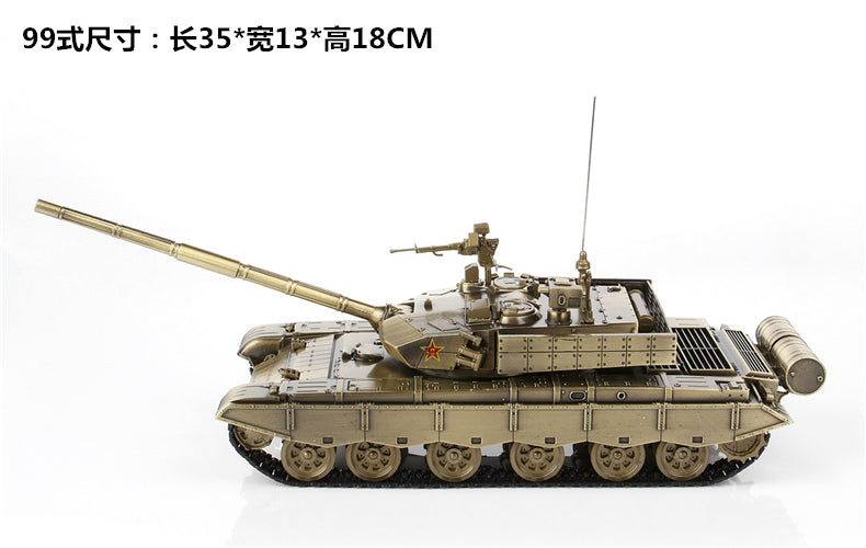 Original factory 1:30 Diecast 99A China Main battale armored metal tank model alloy simulation 99 crawler type veterans tank for gift, collection