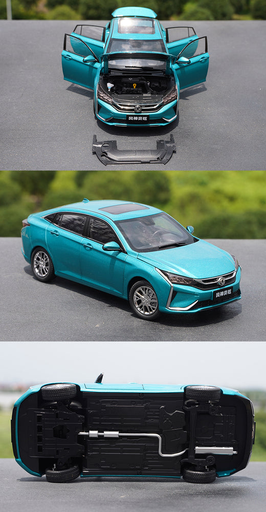 Original authentic 1:18 Dongfeng Fengshen Yi dazzle Aeolus blue diecast alloy car model for gift, collection