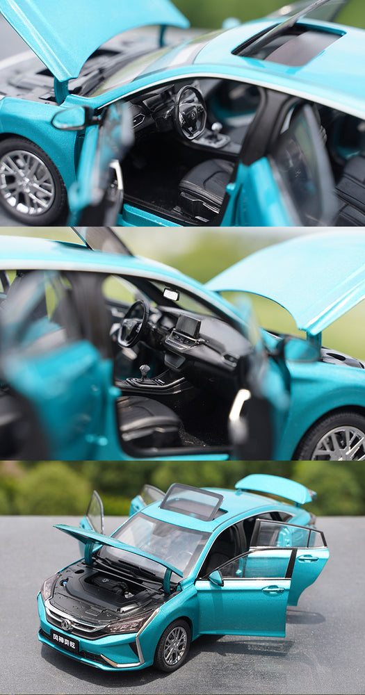 Original authentic 1:18 Dongfeng Fengshen Yi dazzle Aeolus blue diecast alloy car model for gift, collection