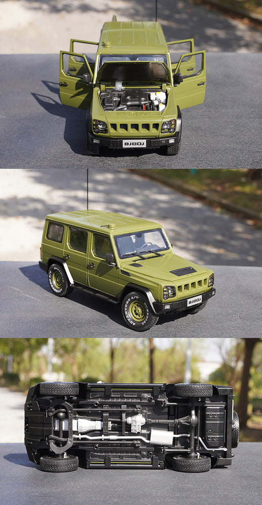 Original factory 1:18 BAIC Beijing  Jeep B80C BJ80J diecast military vehicle Parade car guide car alloy off-road vehicle model for gift