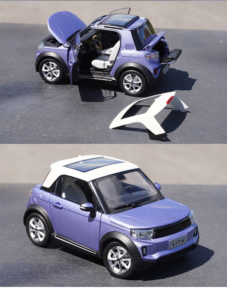 Original factory 1:18 BAIC LITE AFCFOX diecast electric car model for gift, collection