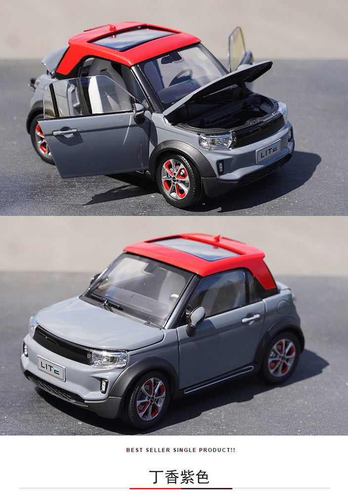 Original factory 1:18 BAIC LITE AFCFOX diecast electric car model for gift, collection