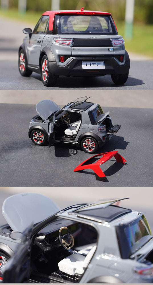 Original factory 1:18 BAIC LITE AFCFOX diecast electric car model for gift, collection