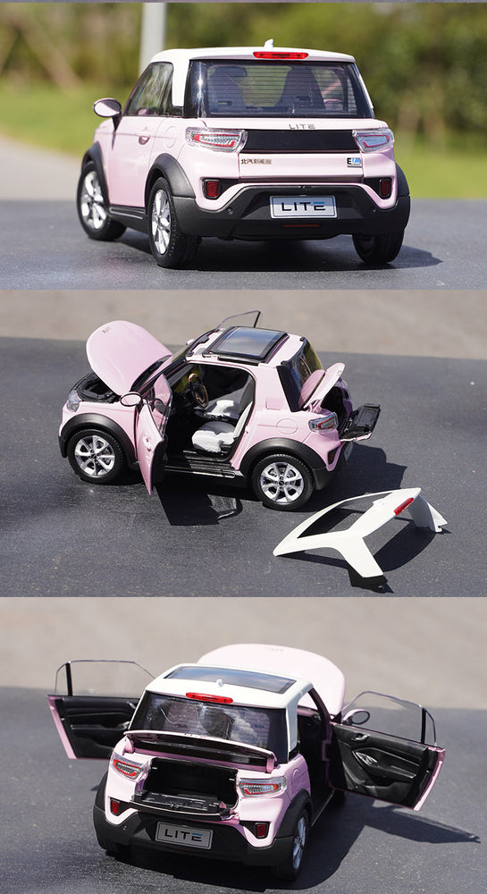 Original factory 1:18 BAIC LITE AFCFOX diecast electric car model for gift, collection