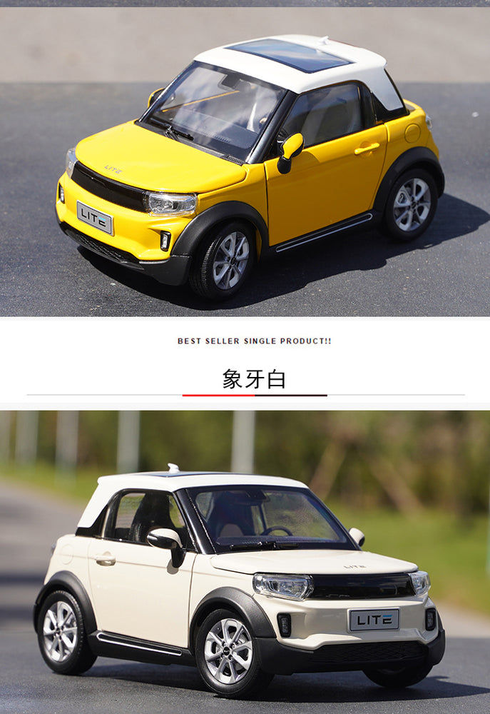 Original factory 1:18 BAIC LITE AFCFOX diecast electric car model for gift, collection