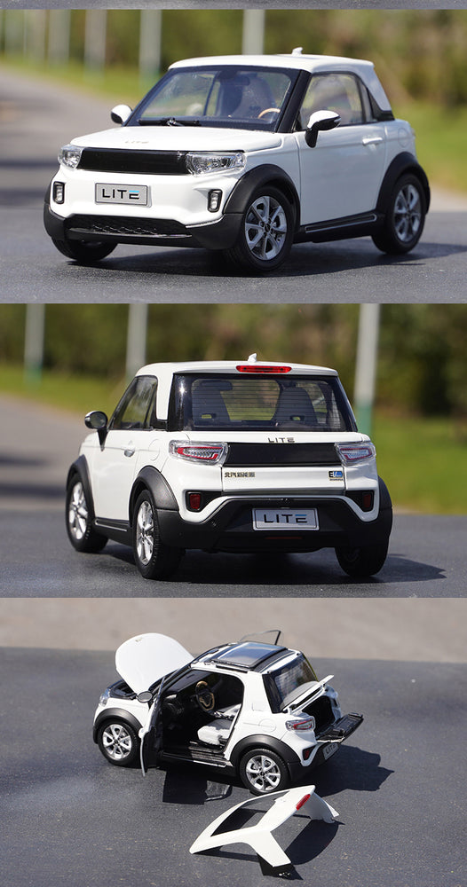 Original factory 1:18 BAIC LITE AFCFOX diecast electric car model for gift, collection