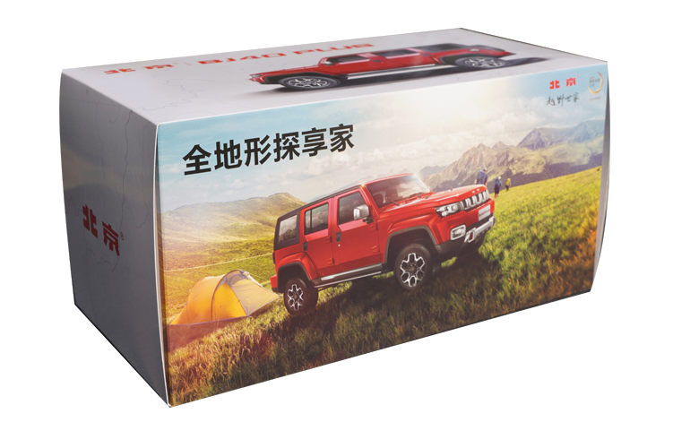 Original factory Baic 1:18 BJ40L BJ40 PLUS diecast off road SUV car model red alloy toy car models