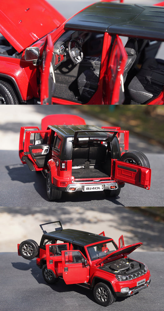 Original factory Baic 1:18 BJ40L BJ40 PLUS diecast off road SUV car model red alloy toy car models