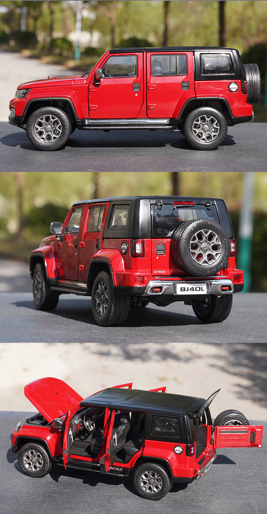 Original factory Baic 1:18 BJ40L BJ40 PLUS diecast off road SUV car model red alloy toy car models