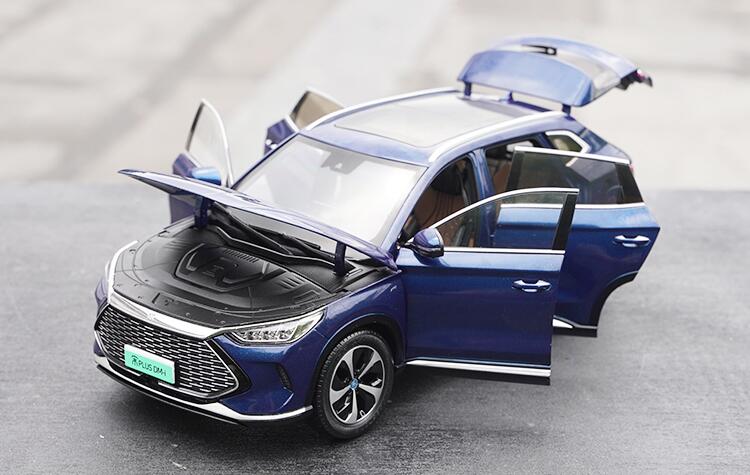 1:18 Original factory BYD Song PLUS DM-I 2022 Diecast car model Blue Color collectiable car models
