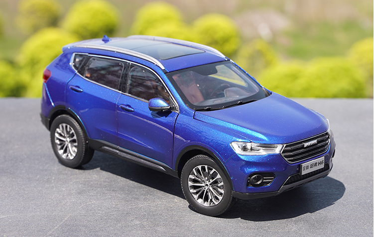 Original factory Blue Brand new 1:18 Great Wall Haval H6 diecast SUV car model for gift, collection