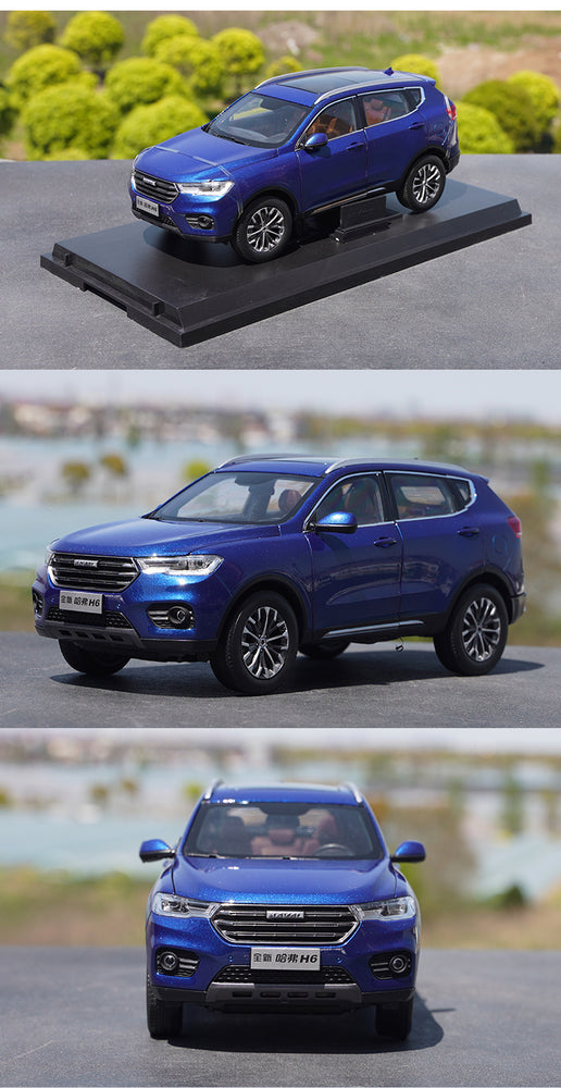 Original factory Blue Brand new 1:18 Great Wall Haval H6 diecast SUV car model for gift, collection