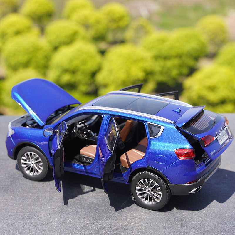 Original factory Blue Brand new 1:18 Great Wall Haval H6 diecast SUV car model for gift, collection