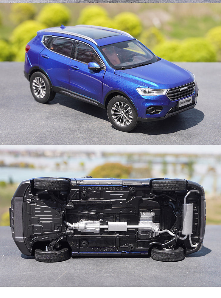 Original factory Blue Brand new 1:18 Great Wall Haval H6 diecast SUV car model for gift, collection