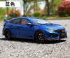 High Quality 1/18 Honda Civic TYPE R FK8 2017 Japanese sports car alloy car model with small gift