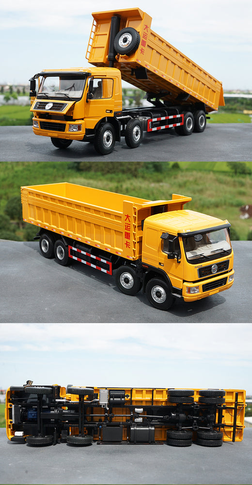 Original factory 1:24  Dayun DYX3311 diecast heavy truck dump truck model,8*4 Engineering machine alloy vehicl model toy gift