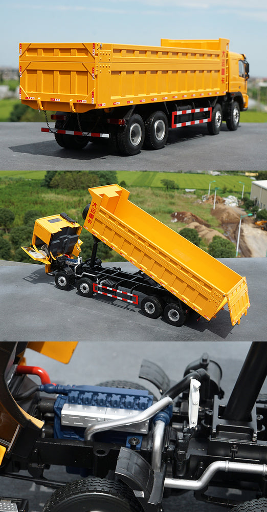 Original factory 1:24  Dayun DYX3311 diecast heavy truck dump truck model,8*4 Engineering machine alloy vehicl model toy gift