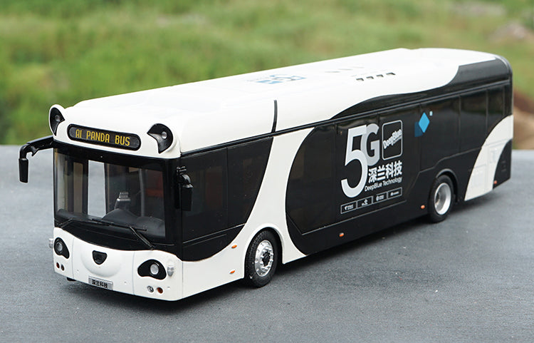 Original factory high quality deepblue technology 1:42 diecast White-Black AL Panda City Bus Model for gift, collection