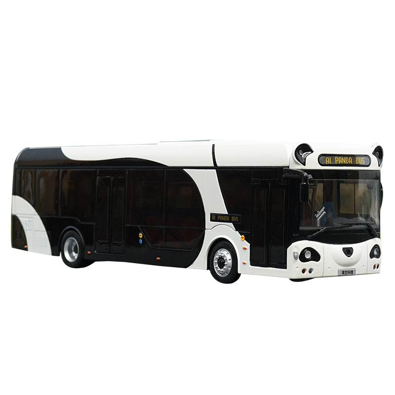 Original factory high quality deepblue technology 1:42 diecast White-Black AL Panda City Bus Model for gift, collection