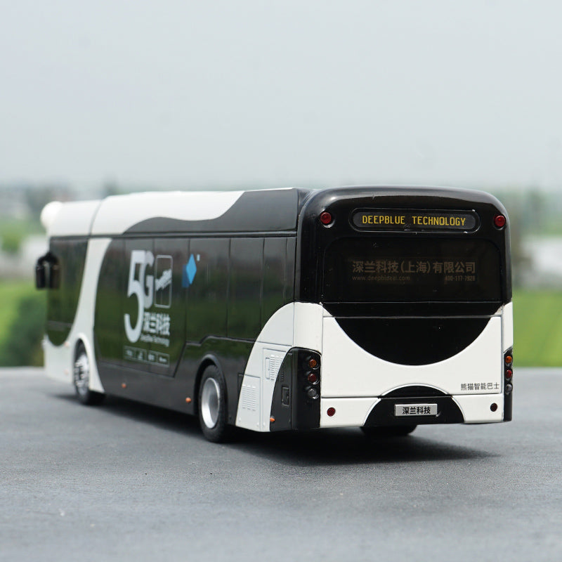 Original factory high quality deepblue technology 1:42 diecast White-Black AL Panda City Bus Model for gift, collection