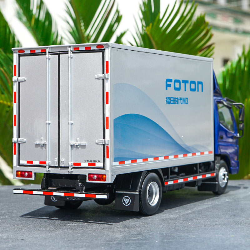 Diecast Foton Forland M3 Box Truck Model 1:24 Scale Blue van truck model with small gift