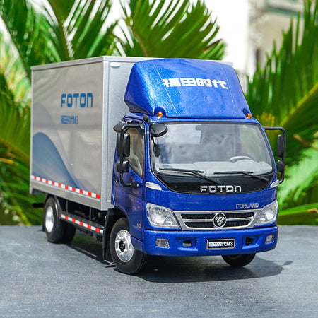 Diecast Foton Forland M3 Box Truck Model 1:24 Scale Blue van truck model with small gift