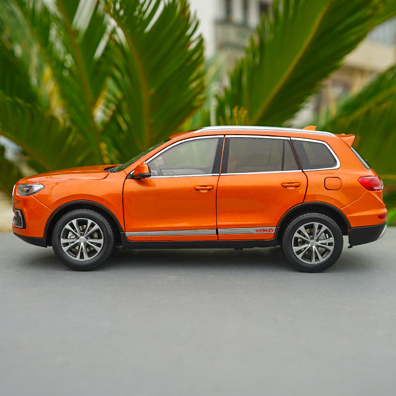 Diecast Yema auto T80 SUV Model 1:18 Scale White / Orange + Small gift