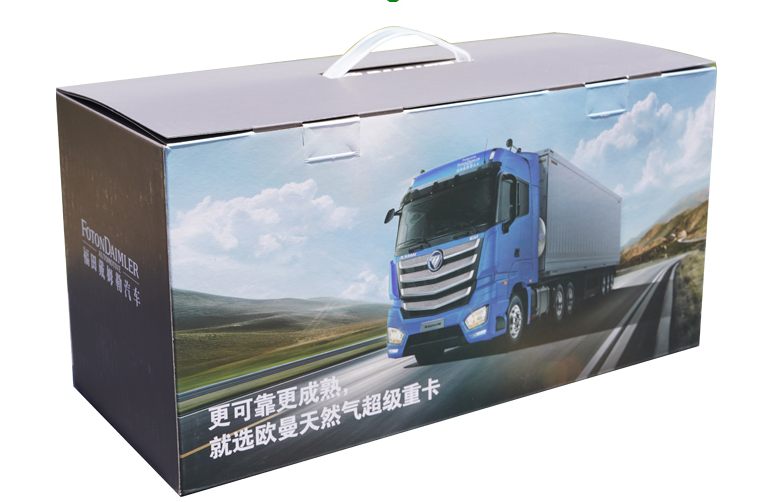 Original factory Silver/Blue 1:24 Foton Oman EST-A LNG Natural gas diecast tractor truck model for promotion, gift