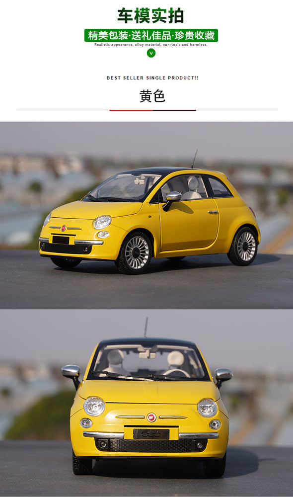 Original factory 1:18 Norev Fiat 500 diecast alloy car model for collection, birthday gift