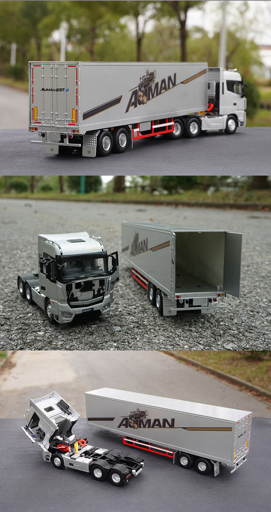 Original factory 1:36 Foton Auman EST-A diecast container truck model for gift, toys
