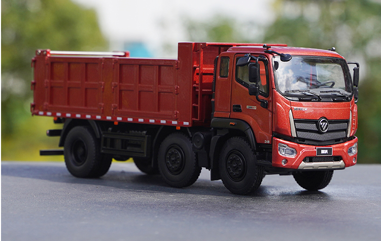 Original factory 1:32 Foton Ruiwo Rowor ES7 Diecast dump truck alloy truck muck simulation car model for gift, toy