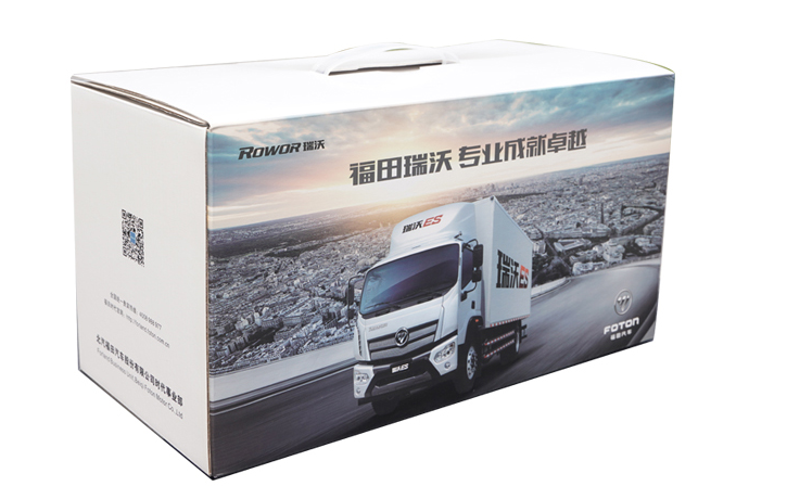 Original factory 1:32 Fukuda Rowor ES Diecast container light truck model for gift, collection