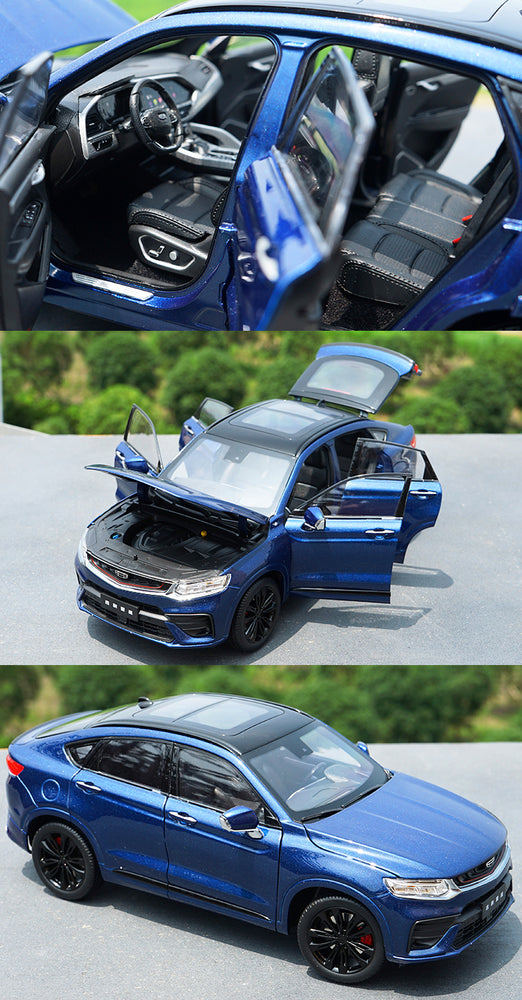 high quality alloy scale toy car miniature 1:18 Xingyue sports coupe Geely SUV diecast car model