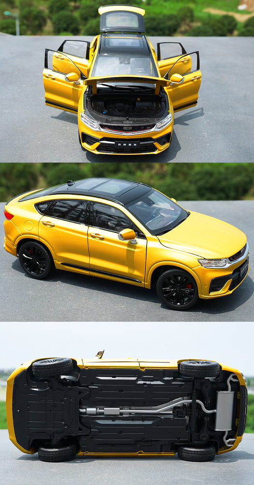 high quality alloy scale toy car miniature 1:18 Xingyue sports coupe Geely SUV diecast car model