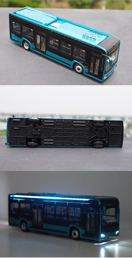 Original factory 1:38 Xiamen Golden Dragon XMQ6105G new launch diecast alloy bus model for gift, collection