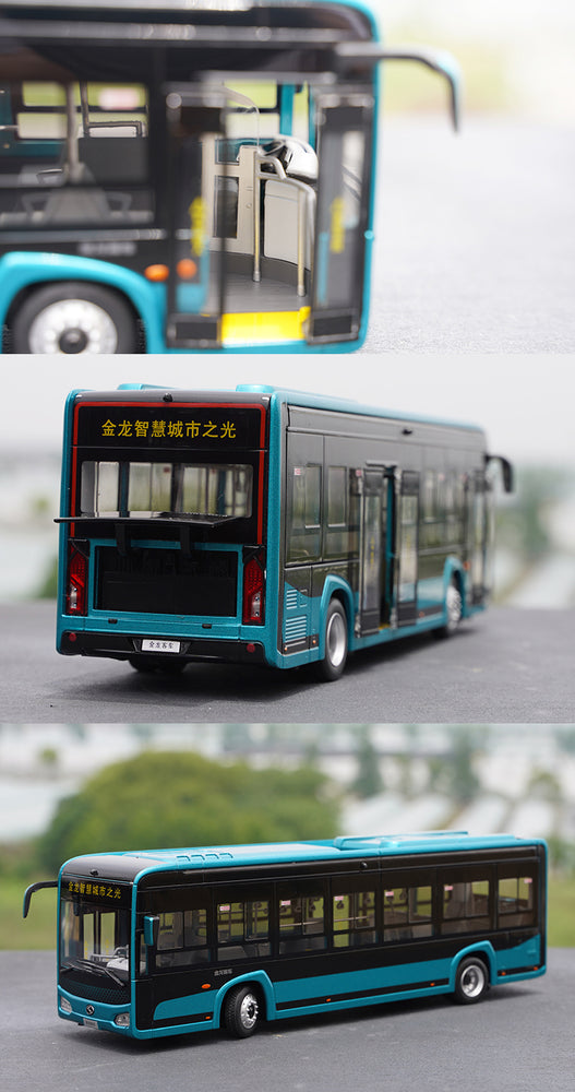 Original factory 1:38 Xiamen Golden Dragon XMQ6105G new launch diecast alloy bus model for gift, collection