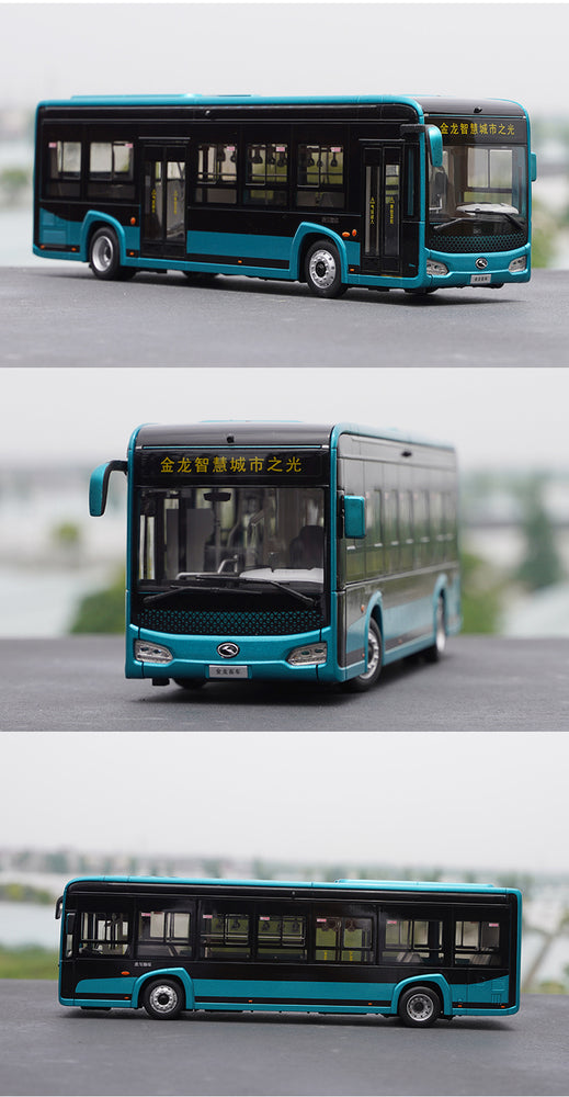 Original factory 1:38 Xiamen Golden Dragon XMQ6105G new launch diecast alloy bus model for gift, collection