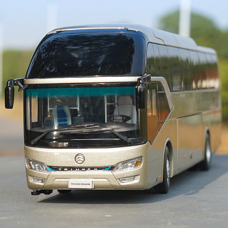 Original factory 1:38 Xiamen golden dragon Kaige diecast passenger bus model for gift, collection