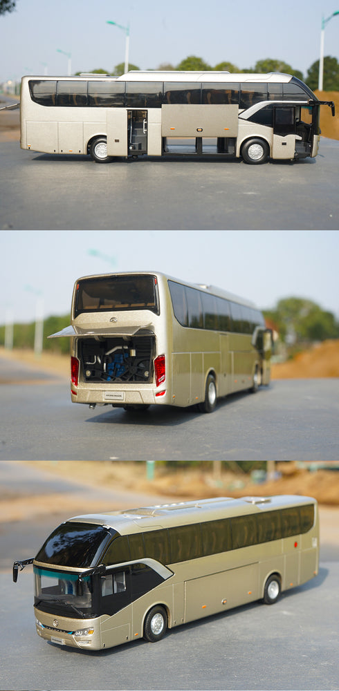 Original factory 1:38 Xiamen golden dragon Kaige diecast passenger bus model for gift, collection