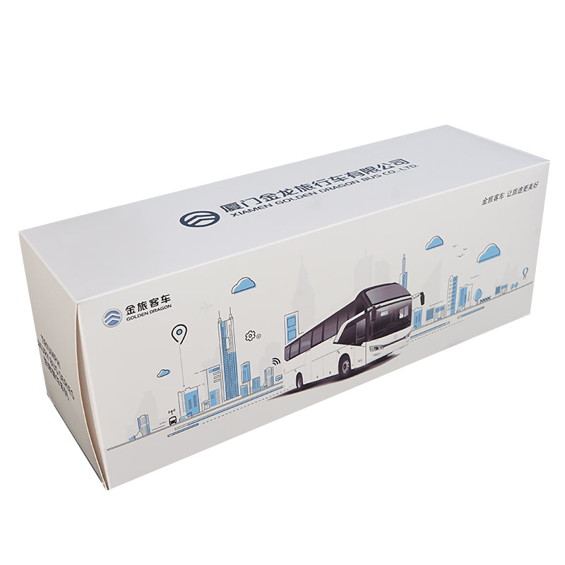 Original factory 1:38 Xiamen golden dragon Kaige diecast passenger bus model for gift, collection