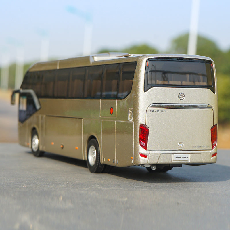 Original factory 1:38 Xiamen golden dragon Kaige diecast passenger bus model for gift, collection