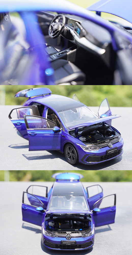 Original factory White/Red/Blue 1:18 FAW VW Golf 8 Generation R-Line diecast alloy car model for gift, collection