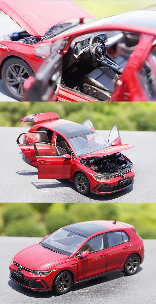 Original factory White/Red/Blue 1:18 FAW VW Golf 8 Generation R-Line diecast alloy car model for gift, collection