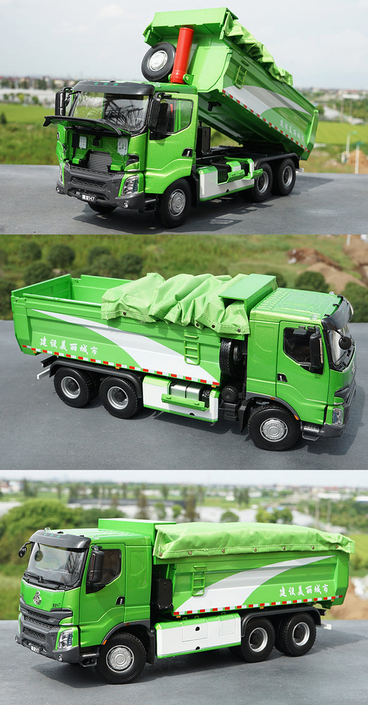 Original factory 1:24 DFLZM Balong Chenglong H7 6*4 diecast slag car model,Alloy Chenglong H7 dump truck models for collection, gift