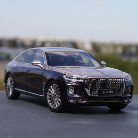Original factory 1:18 century Dragon FAW Red flag Hongqi H9 diecast parade alloy car model for gift, collection